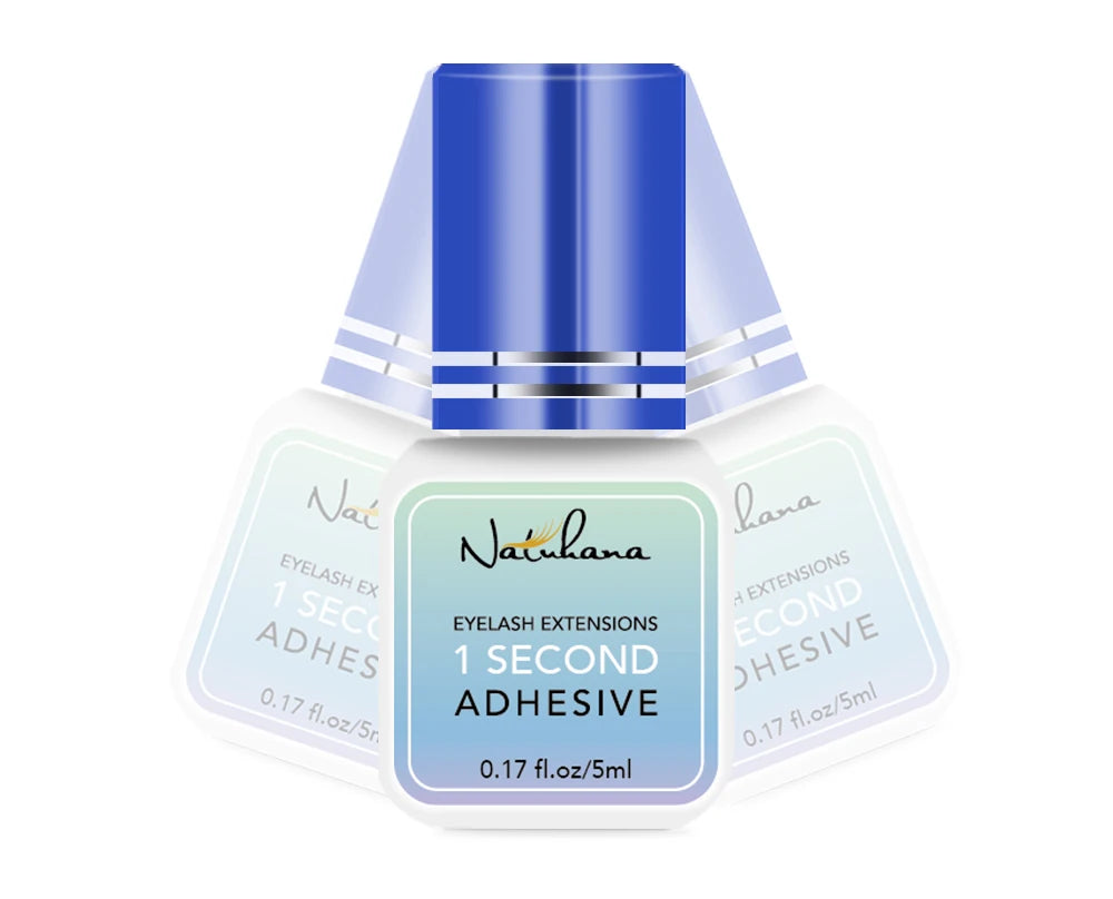 NATUHANA 5ml 1 Second Fast Drying Strong False Eye Lash Extension Glue Adhesive Retention 5-7 Weeks Low Smell Mink Eyelash Glue.