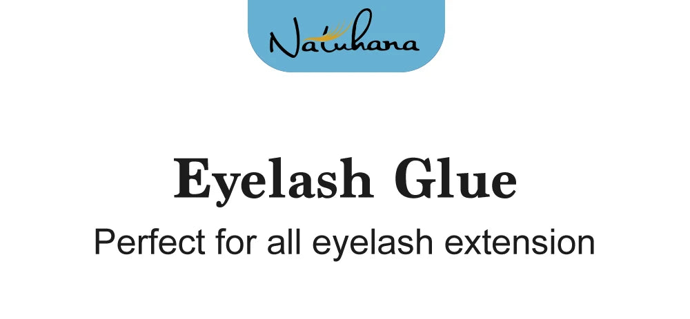 NATUHANA 5ml 1 Second Fast Drying Strong False Eye Lash Extension Glue Adhesive Retention 5-7 Weeks Low Smell Mink Eyelash Glue.