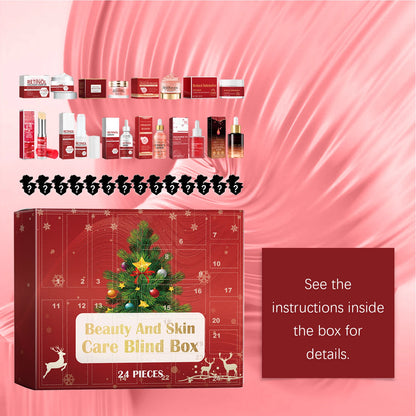 24pcs Cosmetic Advent Calendar 24 Days Christmas Countdown Advent Calendar Cosmetic Kit Retinol Face Cream Face Serum Lip Balm