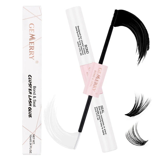 GEMERRY 10ml 2in1 Lash Bond & Seal Cluster Lash Glue for DIY Eyelash Extension Long Retention Waterproof Glue for Lash Clusters