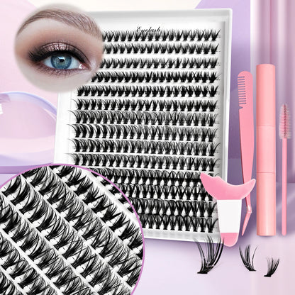 កញ្ចប់ពង្រីករោមភ្នែក DIY Volume Lash Clusters 30D D Curl Kit 280pcs។