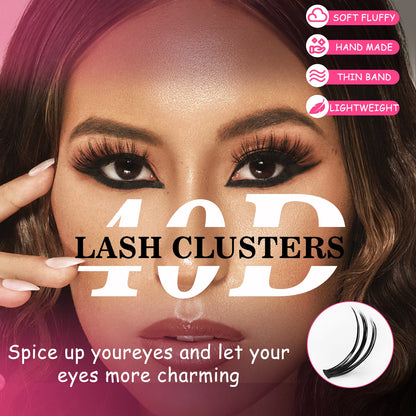 កញ្ចប់ពង្រីករោមភ្នែក DIY Volume Lash Clusters 30D D Curl Kit 280pcs។