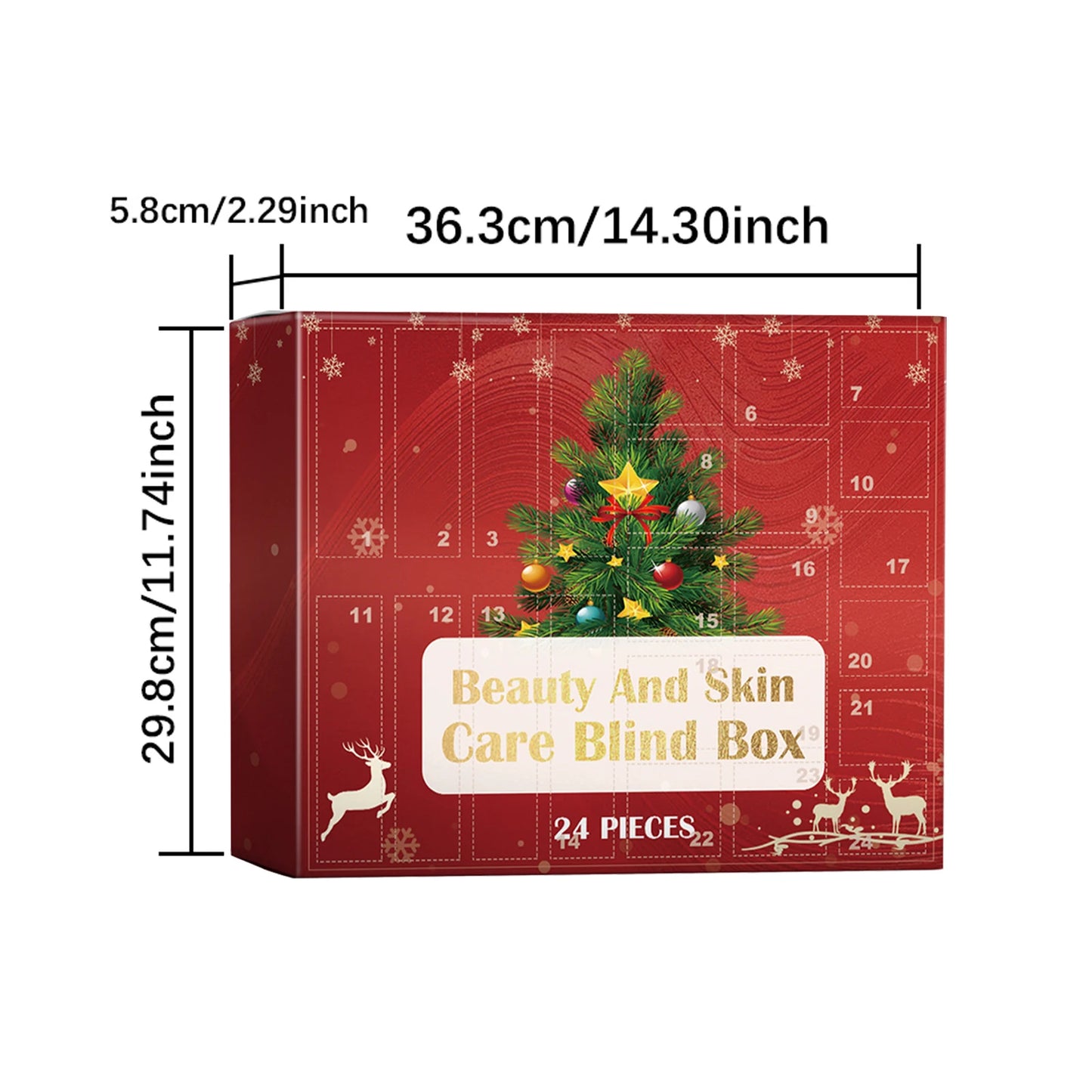 24pcs Cosmetic Advent Calendar 24 Days Christmas Countdown Advent Calendar Cosmetic Kit Retinol Face Cream Face Serum Lip Balm