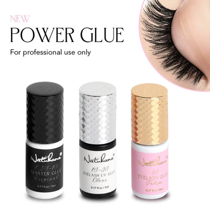 NATUHANA 5ml 1 Second Fast Drying Strong False Eye Lash Extension Glue Adhesive Retention 5-7 Weeks Low Smell Mink Eyelash Glue.