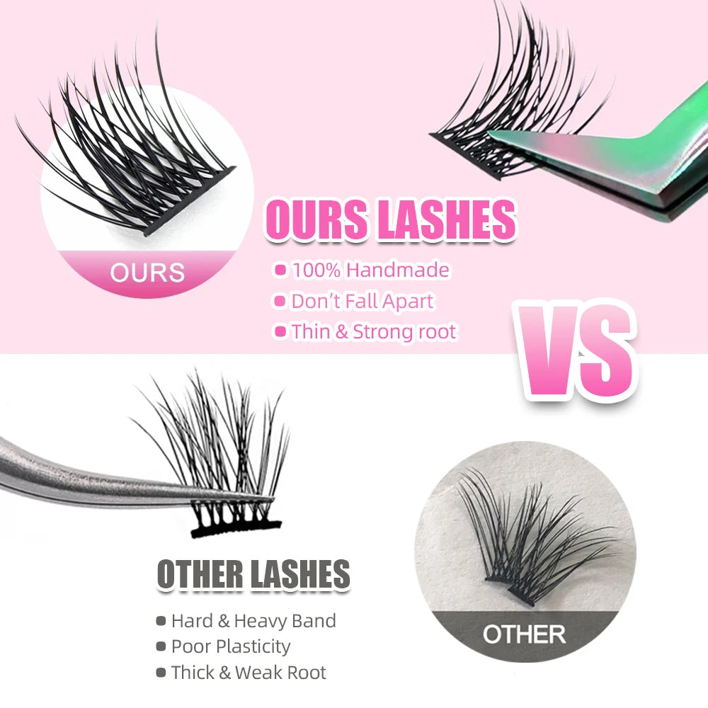 Mix Color 144 Russian Volume YUANZHIJIE False Eyelashes Natural Soft DIY Cluster Segment Lashes Cute Deer Rainbow Eyelashes