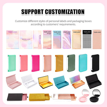 Mix Color 144 Russian Volume YUANZHIJIE False Eyelashes Natural Soft DIY Cluster Segment Lashes Cute Deer Rainbow Eyelashes