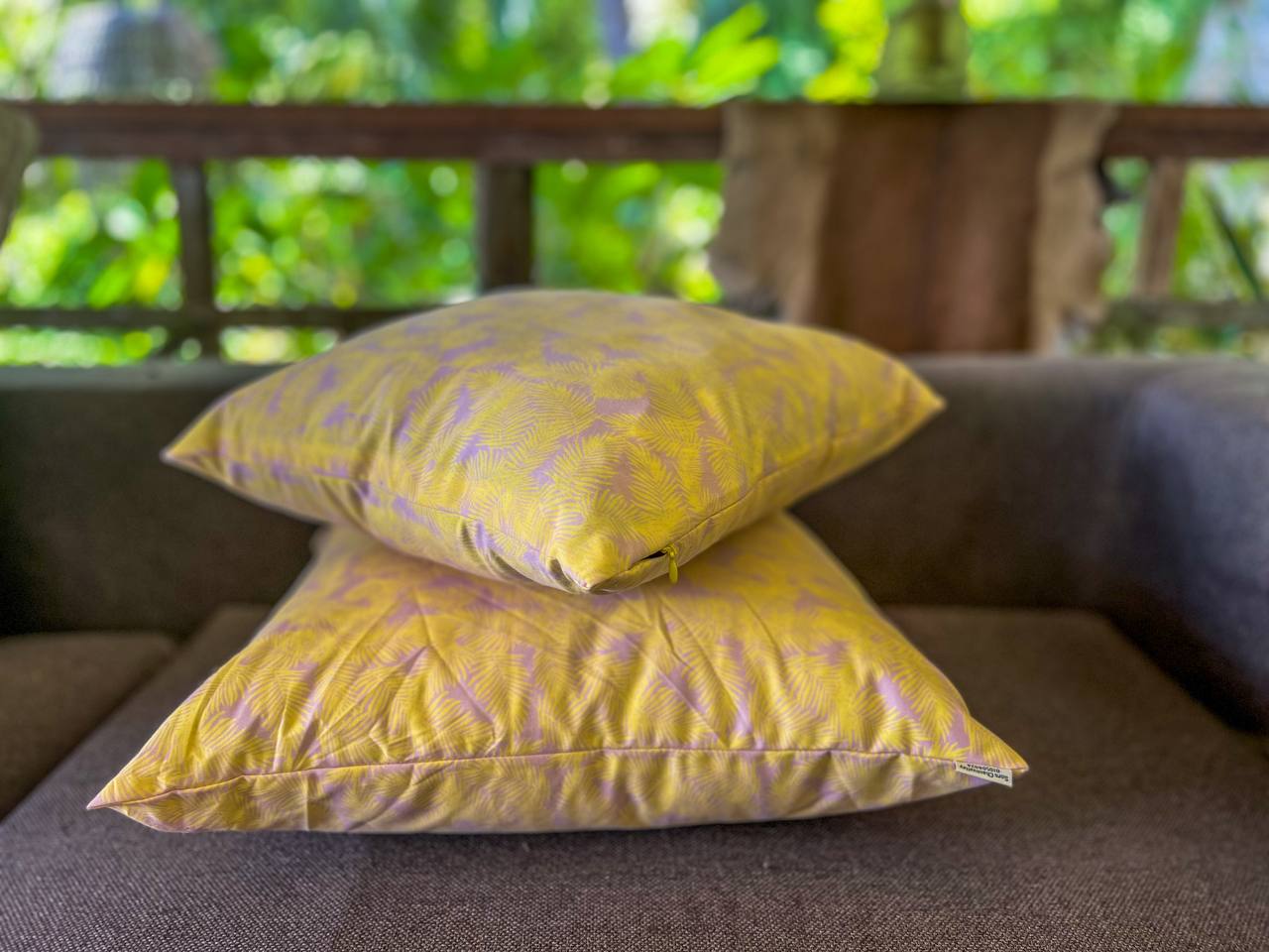 Soft yellow pattern pillow