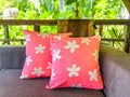 Pink white flower pillow