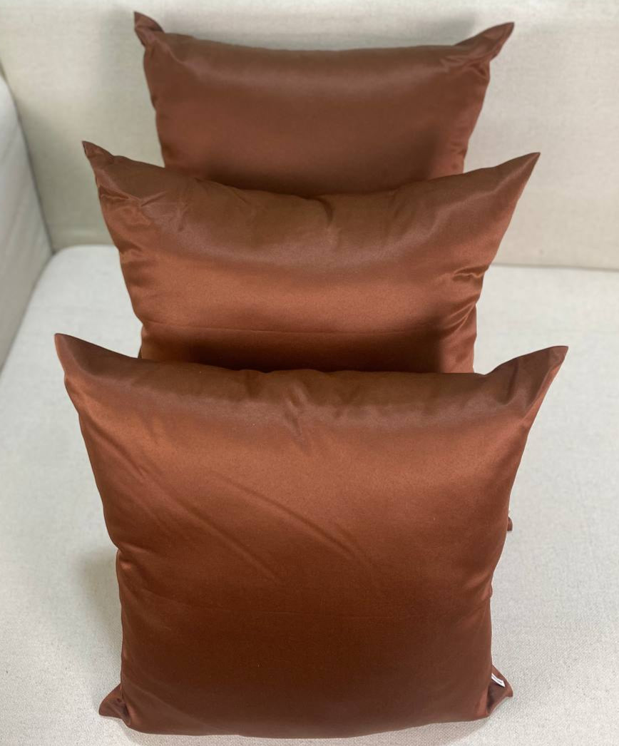 Gold dark orange pillow